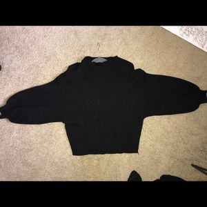 Black balloon sleeve sweater